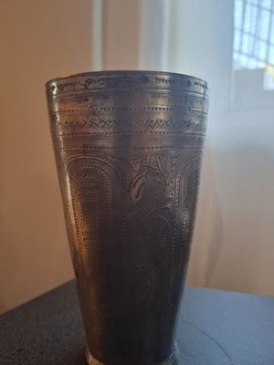 Vintage Indian Silver-Plated Lassi Cup Vase