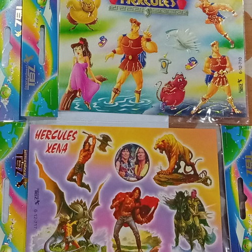 Vintage TBZ Stickers New Old Stock Hercules, Xena & Snow White
