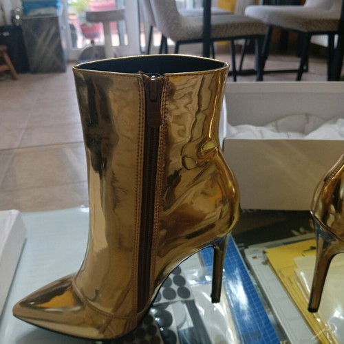 Super Mode ankle boots new, gold patent leather, size 36
