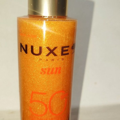 Nuxe Sun Oil Gold SPF 50 new, iridescent sunscreen oil