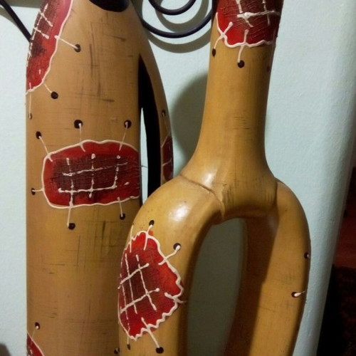 Ethnic ceramic vases set 42cm and 46cm like new