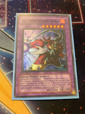Evil Hero Infernal Sniper Yugioh card new 1st edition