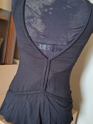 Darkcore Victorian Style Black Top size S like new with open back