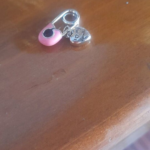 Charm new for bracelet pink and silver no name
