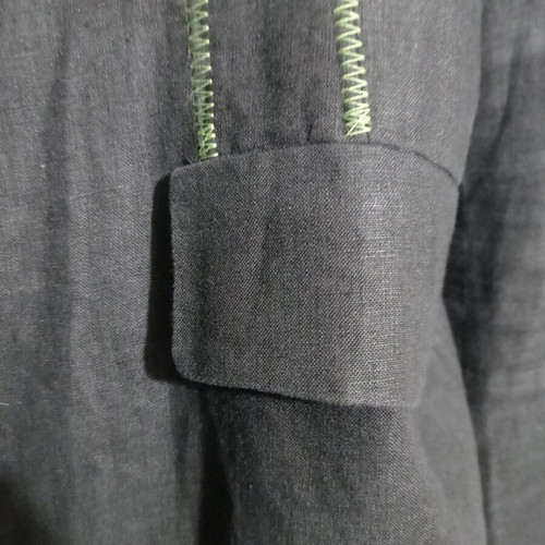 Salvatore Rinaldi Milano linen black suit with green details like new