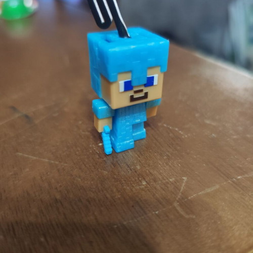 Minecraft Kinder Joy Steve Diamond Armour Zipper figure
