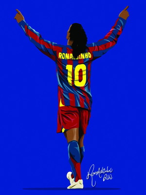 Плакат Ronaldinho 32.5x45.5 см нов, здрав материал