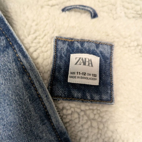 Children's Zara denim jacket with fur like new for 11-12 years old