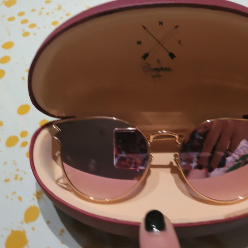 Compass sunglasses used, pink mirrored lenses