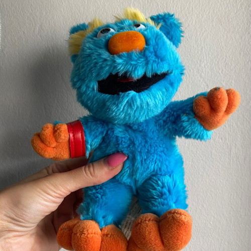 Bluki Muppet plush toy 1998 used, Spanish Sesame Street