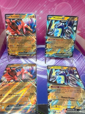 Pokemon Cards Koraidon EX 029 and Miraidon EX 028, 4-card bundle, new