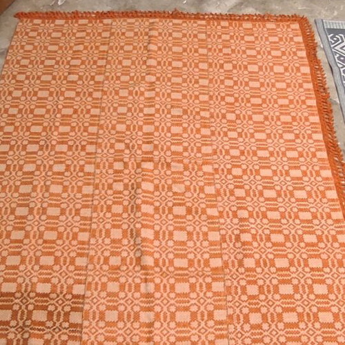 Handwoven Blanket like new with geometric caramel patterns