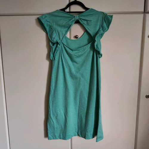 Mini Dress / Tunic Naiba in Mint Color with Bow on the Back (Size S/M)