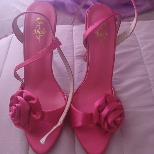 Shein pink sandals with rose new, size 38