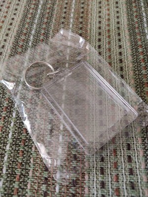 Plexiglass keychain with photo holder, transparent