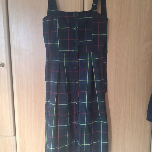 Celestino dress with pleats, belt and buttons like new, size M