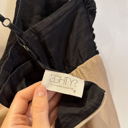 Eighty2 by Figaro dress midi-maxi beige and black, like new, size M