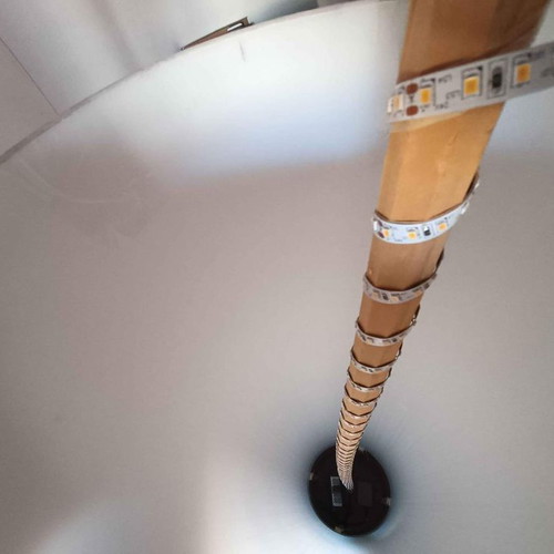 Floor lamp large column used, handmade with wood and LED