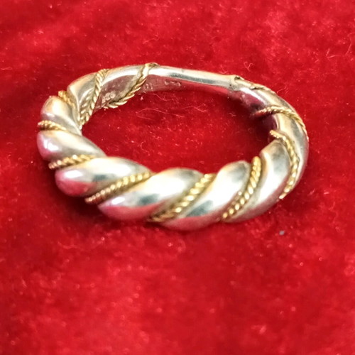 Silver-gold ring 925 585 like new, size 57+