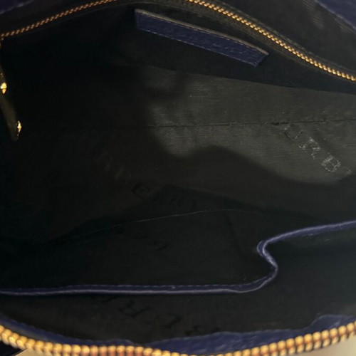 Burberry Heritage Grain leather blue handbag new