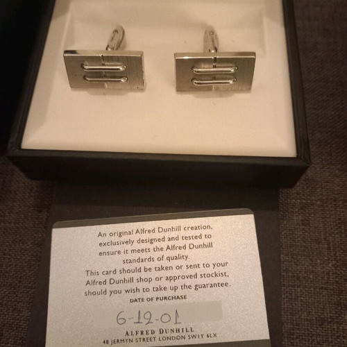 Dunhill silver cufflinks new in box