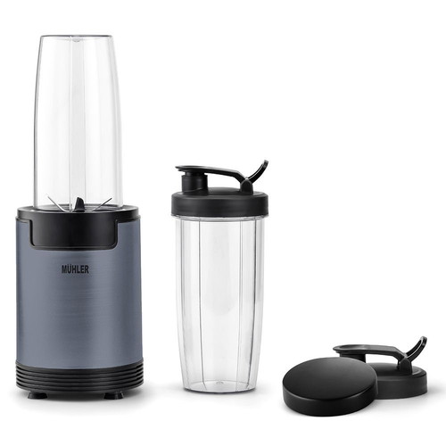 Muhler MNB-688 Nutri Blender 600W with 6 Blades and 2 Cups Ash Grey New