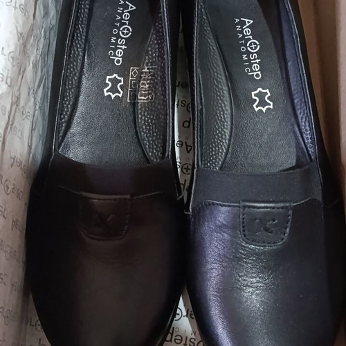 Aerostep women's black leather anatomical shoes size 38