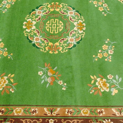 Handmade Chinese rug new, wool, green 200x300 cm