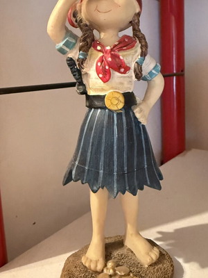 Decorative Pirate Figurine made of Resin with Telescope and Sword