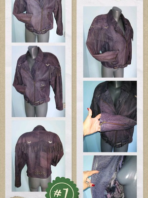 Γυναικείο ροκέρ μπουφάν από φυσικό νάμπουκ σαν καινούργιο, μωβ