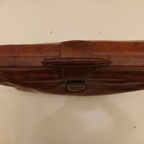 The Bridge leather hand bag used brown made in Italy