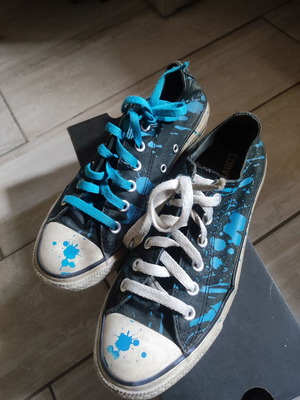Chuck Taylor All Star Ox 'Splatter Black Blue' used, size 39 unisex