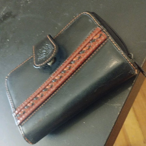 Leather wallet used, black