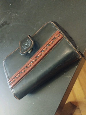 Leather wallet used, black
