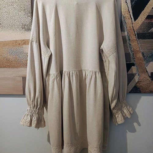 Summer dress new, relaxed fit, size L, beige