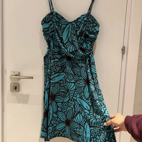 Y2K Xanaka Cyan Summer Dress used, size S-M, swimwear material