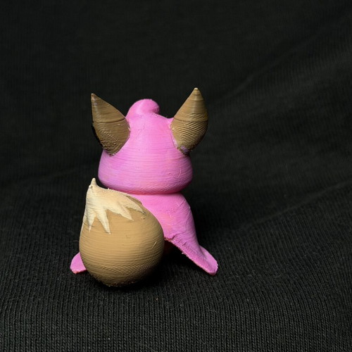 Little figure Eevee wearing poncho Clefairy handmade