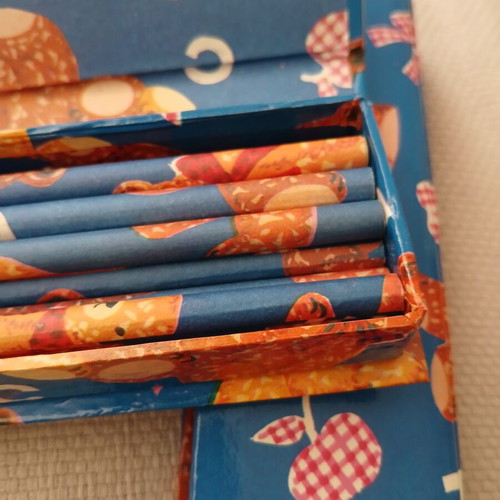 Vintage Teddy Bear Pencil Case with 10 Matching Pencils