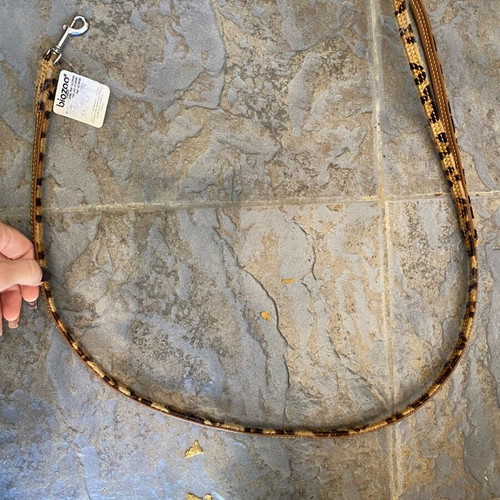 Leather leopard dog leash new