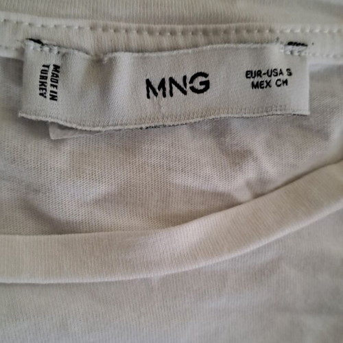Mango white blouse with embroidered ruffles size S like new