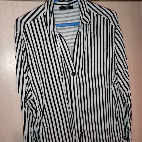 Striped long oversize shirt used