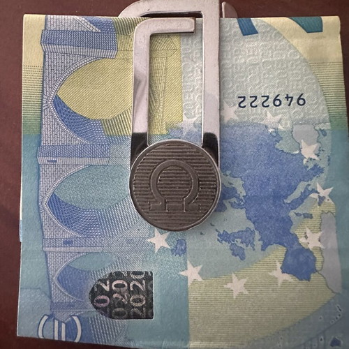 Salvatore Ferragamo Gancini vintage money clip used, silver