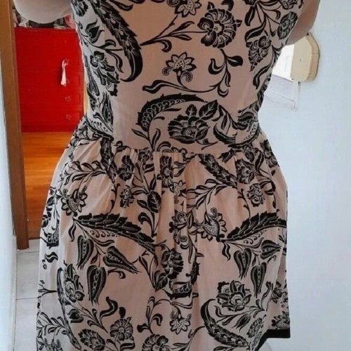 Black and white cotton dress new, size M 38 10