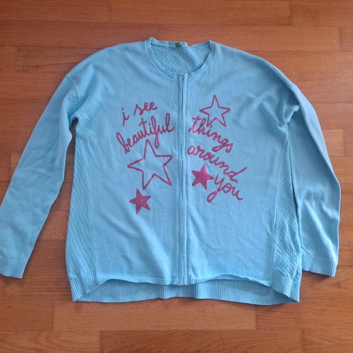 Benetton cardigan for girls turquoise like new