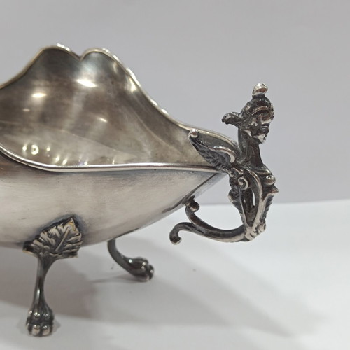 Vintage Soviet Silver-Plated Coupe Navette by Moscow Jewelry Factory 1971