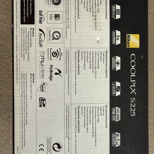 Nikon Coolpix S225 camera like new with full accessories