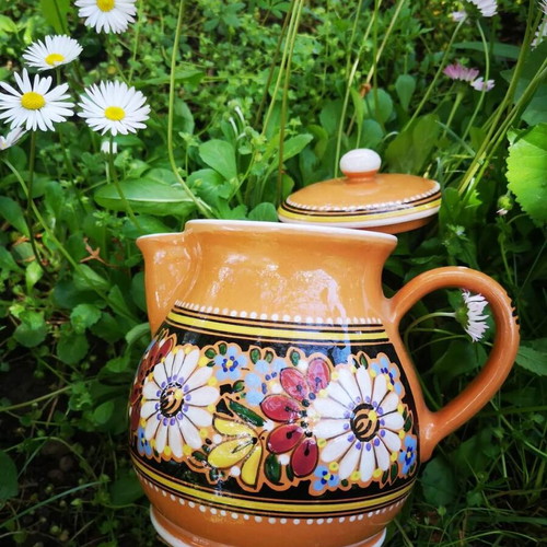 Czech ceramic jug new, handmade KERALIT