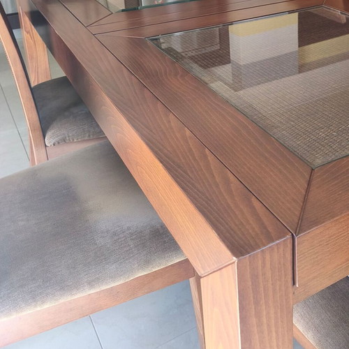 Living room and dining furniture set like new, solid wood