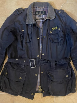 Barbour jacket tartan used, UK size 12, black