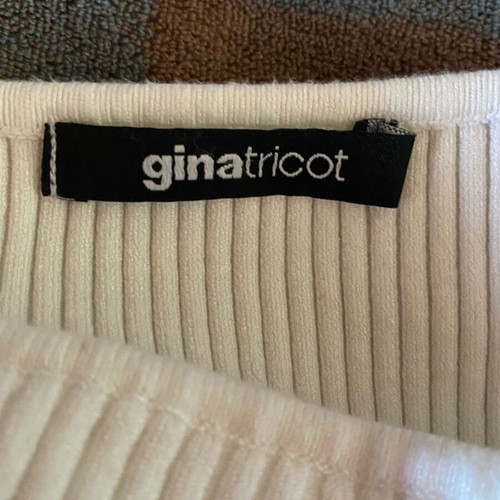 Gina Tricot crop top white like new ribbed knit